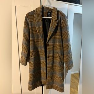Cotton on long plaid coat